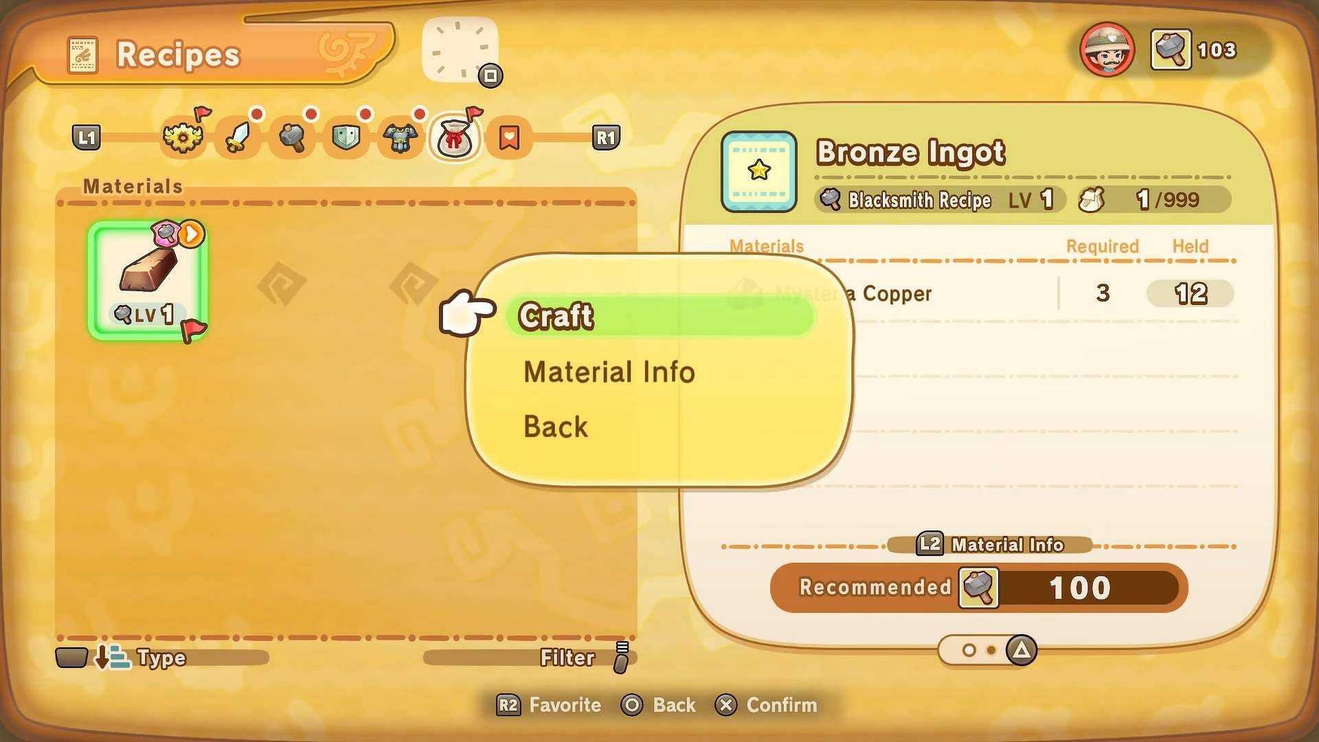 Craft equipment and sell them to earn quick money (Image via LEVEL5 Inc.|| YouTube@TagBackTV)